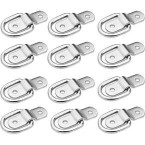 D-Ring Tie Downs Anchor1/4" Heavy Duty Surface Floor Mount Lashing Rings 2400 lbs Cargo Trailers Load-Bearing Hangers Bracket (Pack of 12)