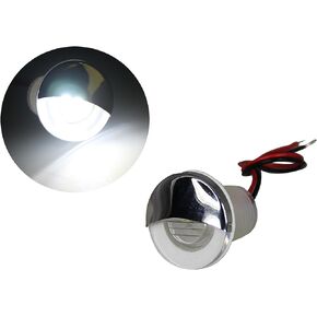 Pactrade Marine Boat Auto RV Trailer Stainless Steel 316 LED Courtesy Accent Round Down Clear Lens Light (Blue)