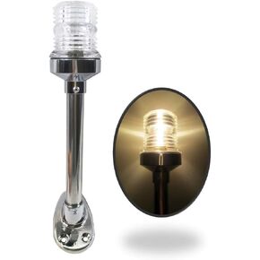 Pactrade Marine Stern Light Stainless Steel Tubing CPB Base BA15D Bulb 12VDC Splashproof