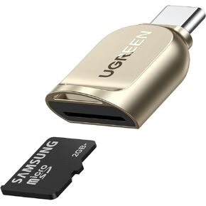 UGREEN USB C Micro SD Card Reader, Type C to Micro SD Card Adapter with Zinc Alloy External, Portable SD Card Reader USB C for TF Micro SDHC SDXC, Compatible with Samsung/Mac/iPad Pro/iPhone 15
