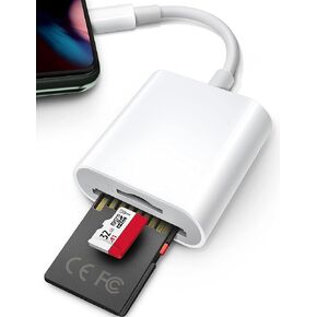 SD Card Reader for iPhone iPad, ChiaoPio Memory Card Viewer, SD Card Reader Adapter for SD/MicroSD, No App Required, Plug and Play