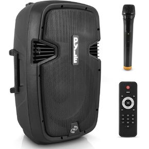 Pyle Wireless Portable PA Speaker System-Compatible with Bluetooth,Active Loudspeaker,1000 Watt Powered 2-Way Waterproof Amplifier, 12" Subwoofer, Tweeter, RCA, XLR, Mic In for Dj & Party-PPHP1241WMU