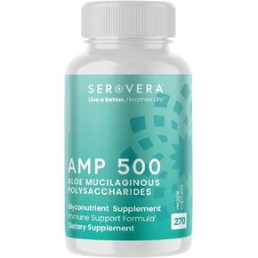 AMP Aloe Glyconutrient Supplement - Support Immune System, Digestive Tract, and Colon Health 270 caps