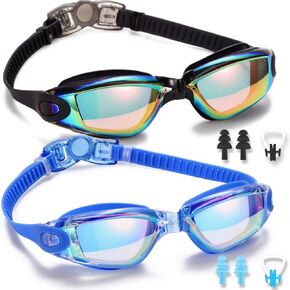 Swim Goggles, 2 Pack Swimming Goggles for Adult Men Women Youth Kids Child