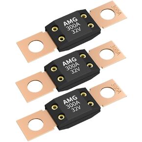 Joinfworld 50A MEGA Fuse, High Current Bolt Mount Automotive 50 Amp MEGA/AMG Fuse for Cars, Trucks, Construction Vehicles, Buses, Boats - 3Pcs