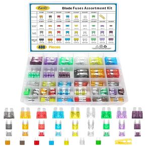 408 PCS Car Fuses Assortment Kit Standard Mini LP Mini Micro2 Blade Fuse ATO ATC APS ATS APR 2A 5A 7.5A 10A 15A 20A 25A 30A 35A 40A Replacement Fuses for Cars Trucks RVs Boat, with 1 PC Fuse Puller