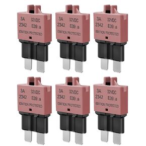 Resettable Standard Blade Fuse 3A ATC Automotive Fuse ATO Manual Reset Fuses Manual-Reset Blade Circuit Breaker for Boat Truck SUV Car Motorcycle 32VDC Fuses Assortment Kit