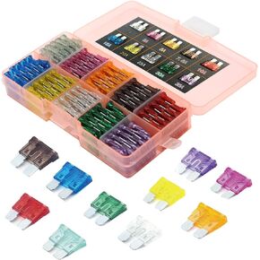 100pcs Assorted Auto Car Truck Standard Blade Fuse Assortment 2A 3A 5A 7.5 A 10A 15A 20A 25A 30A 35A Car Boat Truck SUV Automotive Replacement Fuses