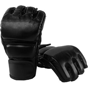 Boxing Gloves, Training Sparring Accessories Half Finger Punching Bag Adult Heavy Bag Ergonomic Pocket Adjustable Wrist Band Secure Mitts Support for Muay Thai Kickboxing Workout Beginner Men Women