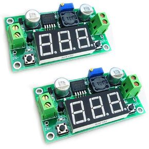 HiLetgo 2pcs LM2596 Adjustable DC-DC Step Down Buck Power Convert Module 4.0-40V Input to 1.25-37V Output with LED Voltmeter Display