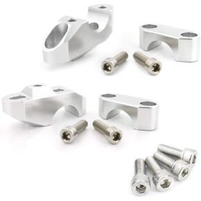 Xitomer 1 1/8" 28mm Motorcycle Handlebar Risers With Clamps ATV Dirt Bike Motocross Offset (Black)