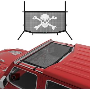Mesh Sunshade for Jeep Gladiator, Convenient Mesh Soft Top with Strong Straps for Jeep Gladiator(2018-2023), Jeep Gladiator(JT) Accessories (Black, Front)