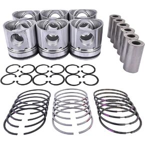 Standard Piston Rings Pins Set Replacement for 1994-1998 Dodge Ram 1500 2500 3500 4000 5.9L Diesel Cummins 6BT 12V 3928673 3902421 3934047