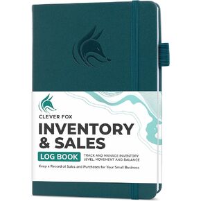 Clever Fox Inventory & Sales Log Book for Small Business – Inventory Ledger Book, Inventory Notebook, Order Tracker Book for Purchases, Sales & Reorders – Undated, Hardcover, A5, Dark Green