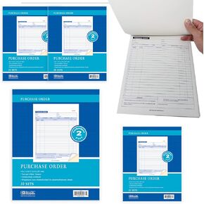 2-Part Carbonless Purchase Sales Order Book (4 Pack) Letter Size Almost 8.5 x 11