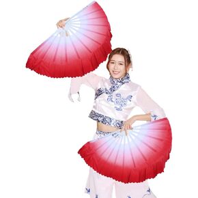 ZooBoo 1 pair Plastic Taichi Kungfu Fan Dancing Fans Martial Arts Sports Folding Hand Fan 13 inch Left hand fan + Right hand fan