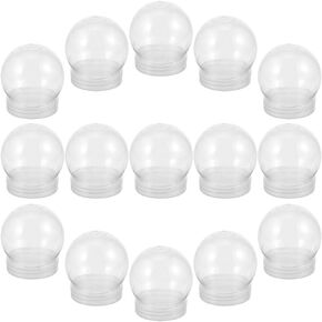 BESTOYARD 15 Pack 3 inch Snow Globes DIY Snow Globes Clear Plastic Water Globe with Screw Off Cap Water Globe Jar for DIY Crafts Christmas Valentine Home Decoration Snow Globe Clear Fillable Jar Keeps