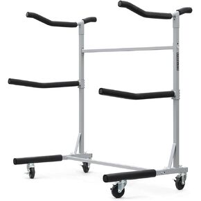 Freestanding Triple Kayak or SUP Rack Storage W/Caster Wheels