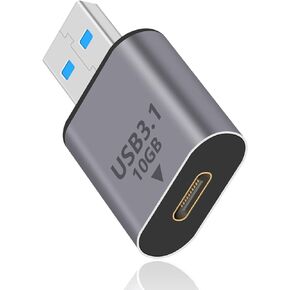 كابل محول Duttek USB C إلى USB 3.1 Gen 2، محول USB قصير إلى USB C 10 جيجابت في الثانية، كابل USB C ذكر إلى USB A أنثى OTG كابل مسطح ناعم لجهاز MacBook Pro، Samsung Galaxy 15 بوصة/12 سم (أصفر)