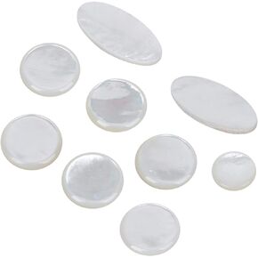 9Pcs Saxophone Finger Button Set,White Colour Sax Key Button Inlays Sax Upgrade Accessories for Alto Tenor Soprano Saxophone