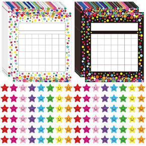 80 Confetti Incentive Chart for Classroom Home with 800 Star Stickers