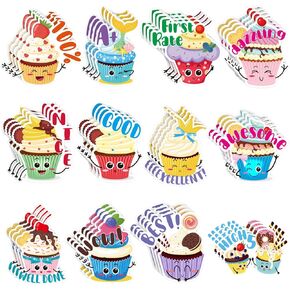 Jetec 300 Pcs Scratch and Sniff Sticker for Kids Valentines Smelly Scented Motivational Decals Dessert Reward Stickers Teacher Incentive Positive Decals for Student Classroom Chart School Supplies