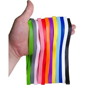 12 Pcs Large Rubber Bands Big Silicone Rubber Bands 12 Different Colors Thick Rubber Bands Large Elastic Wide Rubber Bands Office Supplies Heavy Duty Wrapping Bands Stretchy Jumbo Assorted Color