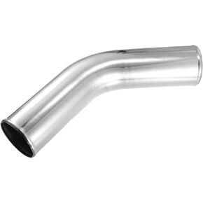 X AUTOHAUX OD 45mm 1.75" Length 20" 500mm Aluminum Alloy Tube Intercooler Pipe 45 Degree Air Intake Tube Silver Tone for Car