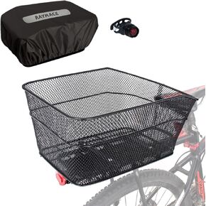 RAYMACE Rear Bike Basket with Waterproof Cover,Bicycle Cargo Rack Storage Basket Mount for Back Under Seat