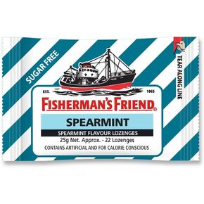 Fisherman's Friend Sugar Free Spearmint Flavor 22 Lozenges (Pack of 6)