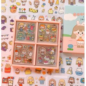 جمالية لطيف زجاجات مياه الكمبيوتر المحمول يوميات حساب اليد سجل القصاصات الحيوانية مخطط يومي للملصقات صغيرة الحجم Kawaii الشارات لمخطط DIY والأطفال المراهقين ألبومات التقويم ملصقات سجل القصاصات الديكور in Kuwait