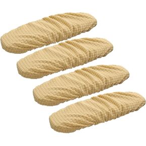uxcell 4pcs Office Chair Arm Covers, Office Chair Armrest Covers Washable Computer Chair Arm Covers Protectors for Swivel Office Gaming Chair, Beige