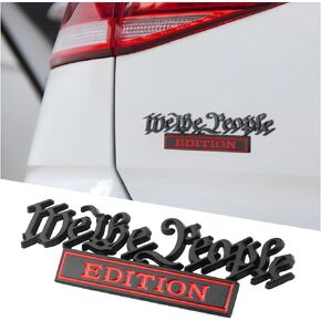 AICEL Classic We The People Edition Emblems, 3D Full Metal Car Decals with Strong Adhesive, Personalized Decoration Labels Car Badges, Auto Fender Body Embossed Stickers for Truck SUV