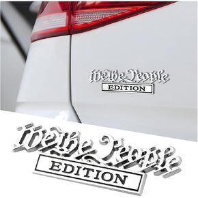 AICEL Classic We The People Edition Emblems, 3D Full Metal Car Decals with Strong Adhesive, Personalized Decoration Labels Car Badges, Auto Fender Body Embossed Stickers for Truck SUV