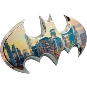 Fan Emblems Batman Car Emblem - 1989 Batwing Batarang Symbol 3D Auto Badge - Color: Black Chrome - Size: 3.8 x 1.8 x 0.2 inches - Officially Licensed DC Car Accessories