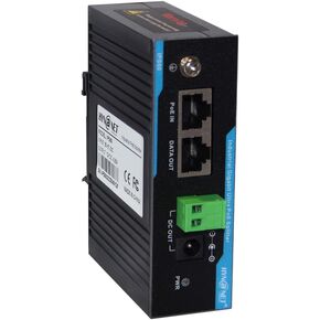 Industrial Din-Rail 802.3bt 60W Gigabit PoE++ Splitter to 12V/4.25A Power Adapter for PTZ Cameras,Access Points