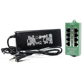 PoE Texas 4 Port PoE/PoE+ Injector with 56V 120W Power Supply - Gigabit Injector - Active Mode A Power Over Ethernet Multi Port PoE Adapter - Supports 4 PoE (802.3af or at) up to 60 watts