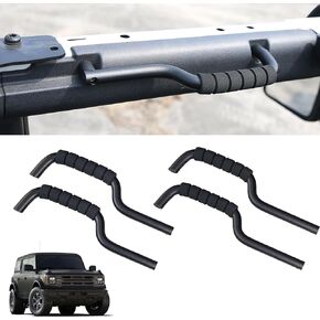 Front & Rear Roll Bar Grab Handles Compatible with 2021-2023 Ford Bronco 2/4 Door, 4 Pack Automotive Aluminum Alloy Grip Handles