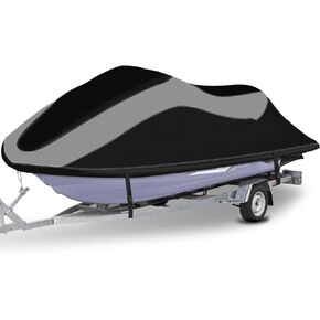 XYZCTEM Jet Ski Cover, Waterproof Upgraded Oxford Fabric Personal Watercraft Cover with Reflective Air Vent, Compatible with Seadoo, Yamaha, GTX, Kawasaki, Honda, Polaris (2 Seater 116" to 125" L)