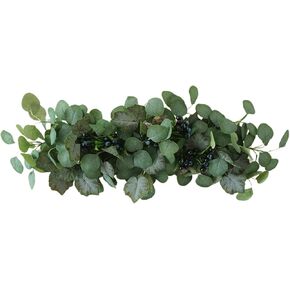 25.6in Artificial Eucalyptus Swag, Fake Blueberries Olive Leaves Floral Swag Greenery Front Door Decorative Swag for Indoor Outdoor Home Wedding Ceremony Decor(Green)