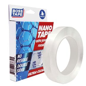 Double Sided Nano Tape, 9.84 FT x 0.74 in Heavy Duty-Self Adhesive Mounting Tape, Double Stick Carpet and Wall Tape, Removable Picture Hanging Strips, Clear 2 Sided Washable Tape Roll