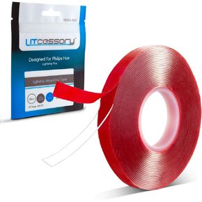 Litcessory Lightstrip Mounting Tape (16ft) for Philips Hue, LIFX Lightstrips, C by GE Light Strips – Strong, Removable, Double Sided Tape – Works Great with Most LED Strip Lights!