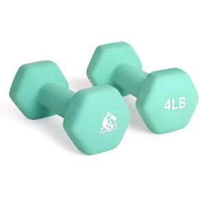 LIONSCOOL Set of 2 Neoprene Coated Dumbbell Hand Weights, Anti-Slip and Anti-Roll Hex Dumbbells in Pair for Strength Training, Resistance Training