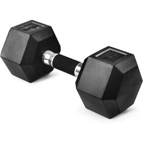 Yes4All Rubber Grip Encased Hex Dumbbells – Hand Weights With Anti-Slip 5-50 LBS Single