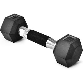 Yes4All Rubber Grip Encased Hex Dumbbells – Hand Weights With Anti-Slip 5-50 LBS Single