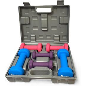 Gymenist Dumbbell Set With Hard Plastic Case Includes 3 Pairs And A Hard Travel Carry Storage Case
