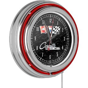 ساعة كورفيت C2 نيون بحلقة مزدوجة من الكروم الأسود