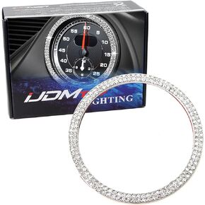 iJDMTOY Crystal Rhinestone Interior Dashboard Clock Surrounding Decoration Ring Trim Compatible with Porsche