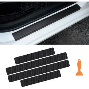 4Pcs Car Door Sill Protector,Sport Carbon Fiber Threshold Anti-Scratch Sticker Door Edge Protection Decorate,Auto Interior Accessories Self-Adhesive Anti-Scratch.