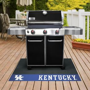 FANMATS 12122 Kentucky Wildcats Vinyl Grill Mat - 26in. x 42in. - Deck Patio Protective Mat | Oil, flame, and UV resistant